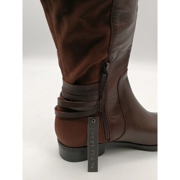 Vince Camuto Womens Boots Pauletta Brown Leather Zip Knee High Wide Calf 9.5 - Picture 6 of 14